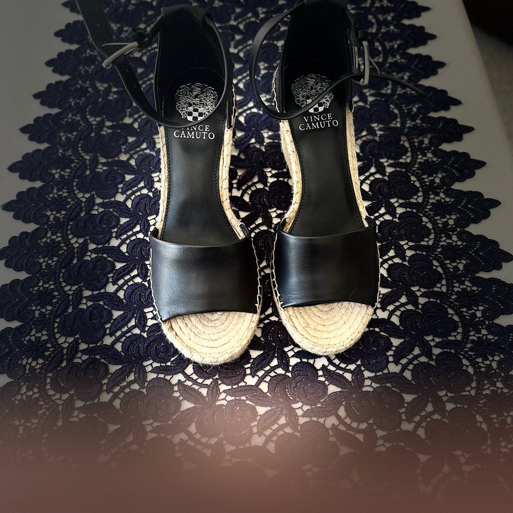 Vince Camuto Black Espadrille Sandals